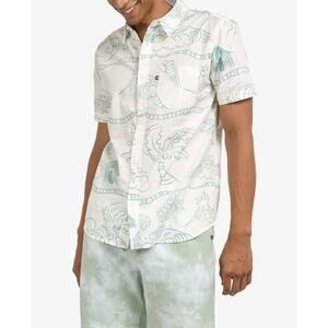 Junk Food Men's Short Sleeve Button Up Grove Shirt Vintage White Size XXL